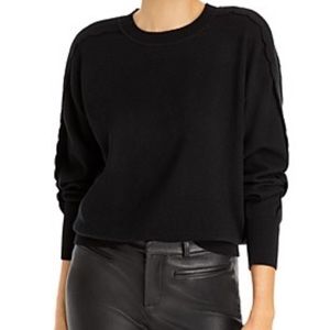 NWT Aqua Scallop Sleeve Cashmere Crewneck Sweater